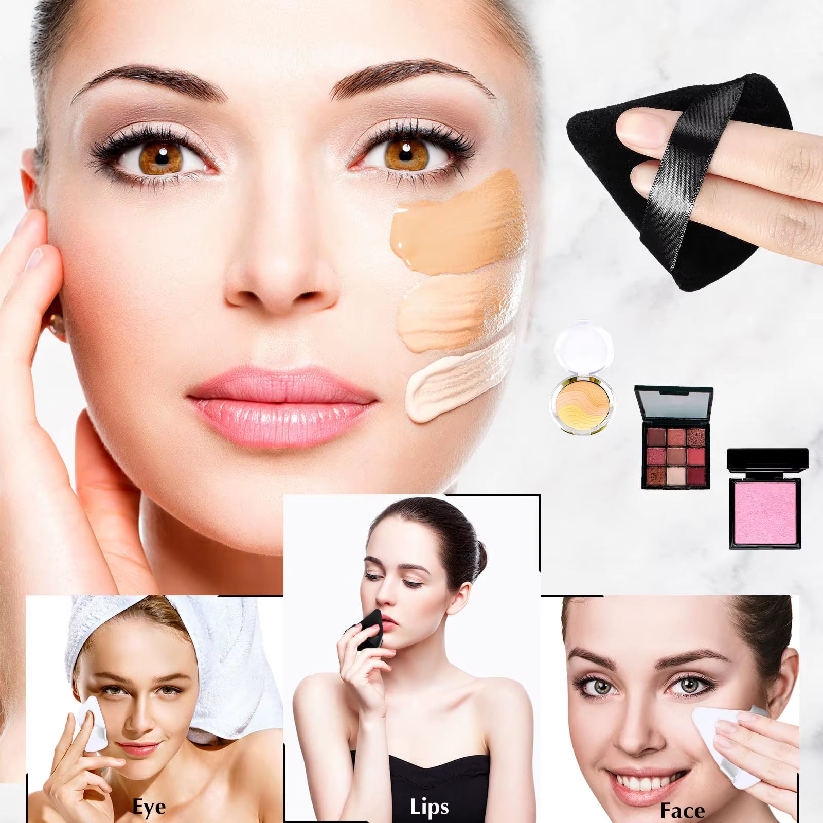 50 Pcs of Velvety Triangle Pizza Slices for Your Face: Because Who Doesn’t Want to Look Delicious While Applying Makeup?