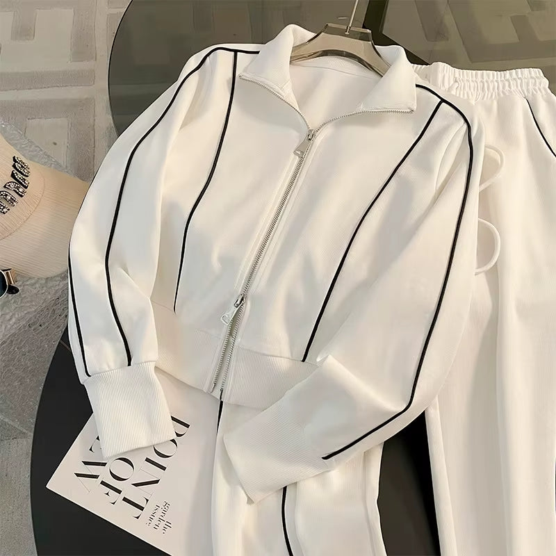 Women's High-End Hoodie & Wide-Leg Pants Set