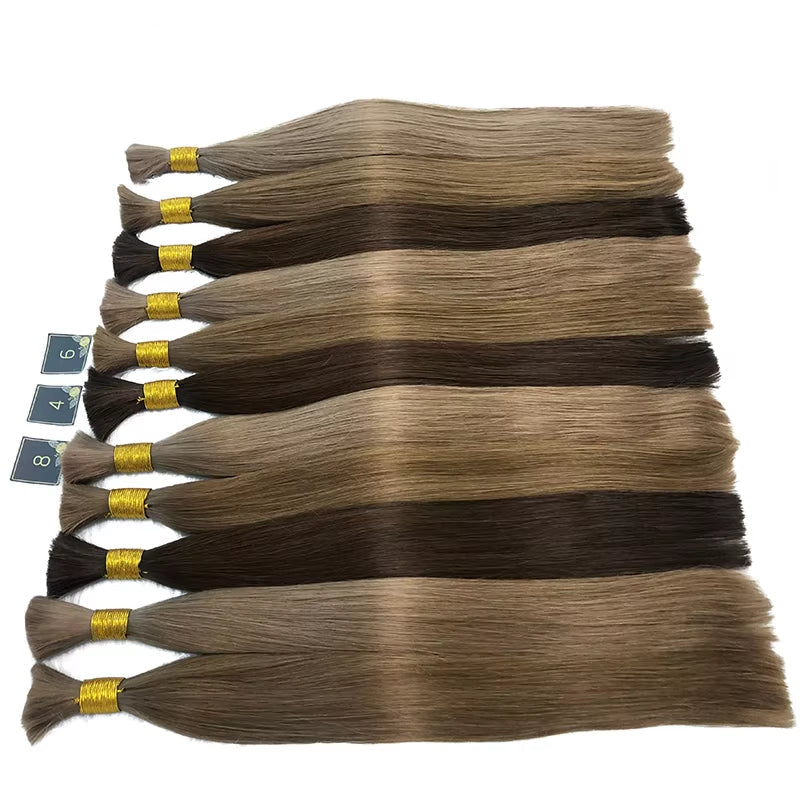Straight Bulk Human Hair 72Cm 100G Long Remy Human Hair Bulk for Braiding No Weft Unproccessed Brazilian Human Hair Extension