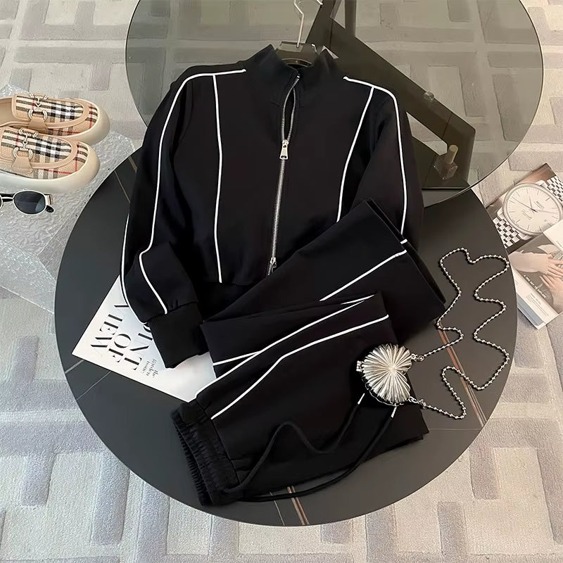Women's High-End Hoodie & Wide-Leg Pants Set