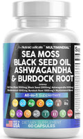 Sea Moss 3000Mg Black Seed Oil 2000Mg Ashwagandha 1000Mg Turmeric 1000Mg Blad...