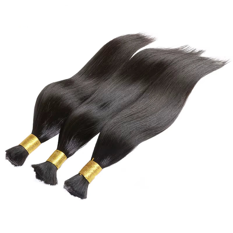 Straight Bulk Human Hair 72Cm 100G Long Remy Human Hair Bulk for Braiding No Weft Unproccessed Brazilian Human Hair Extension