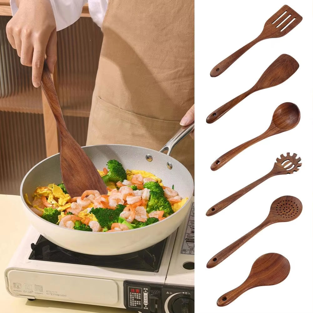 Walnut Wooden Cooking Utensils Set