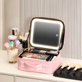 Makeup Travel Train Case with LED Lighted Mirror