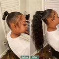 Water Wave Human Hair Ponytail Extensions