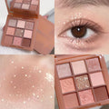 9-Color Smokey Shimmer Eyeshadow Palette - Matte, Glitter, & Sequin Cool-Toned Gray & Black Eye Makeup