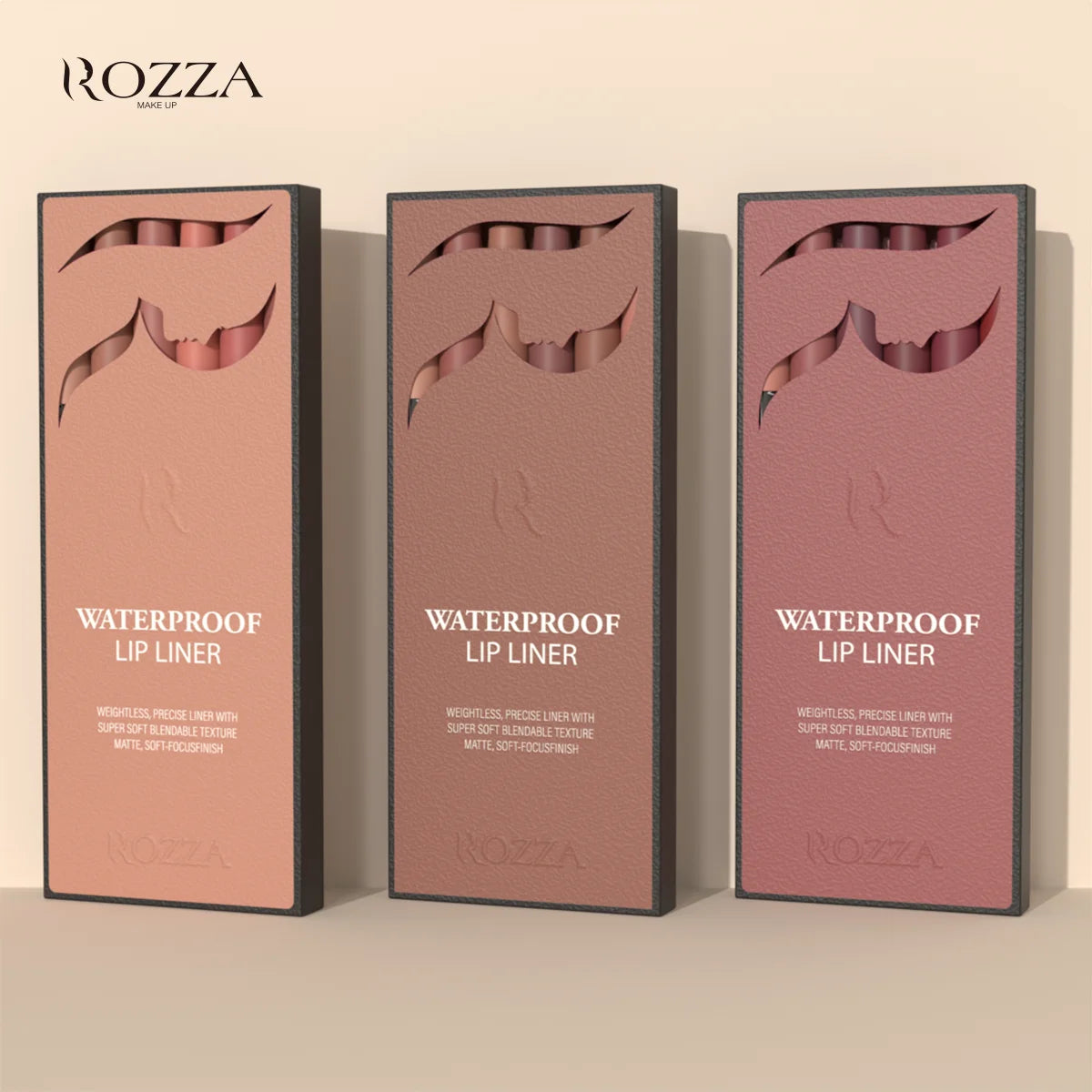 Rozza Waterproof Lip Liner Set – Soft, Matte & Precise