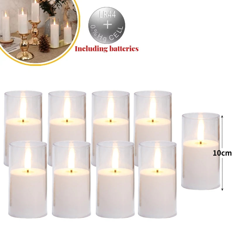 Acrylic LED Candles – Flameless & Flickering Set