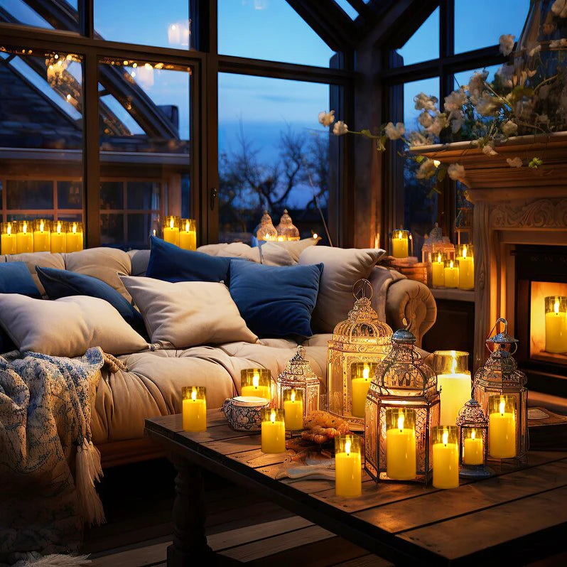 Acrylic LED Candles – Flameless & Flickering Set