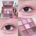 9-Color Smokey Shimmer Eyeshadow Palette - Matte, Glitter, & Sequin Cool-Toned Gray & Black Eye Makeup