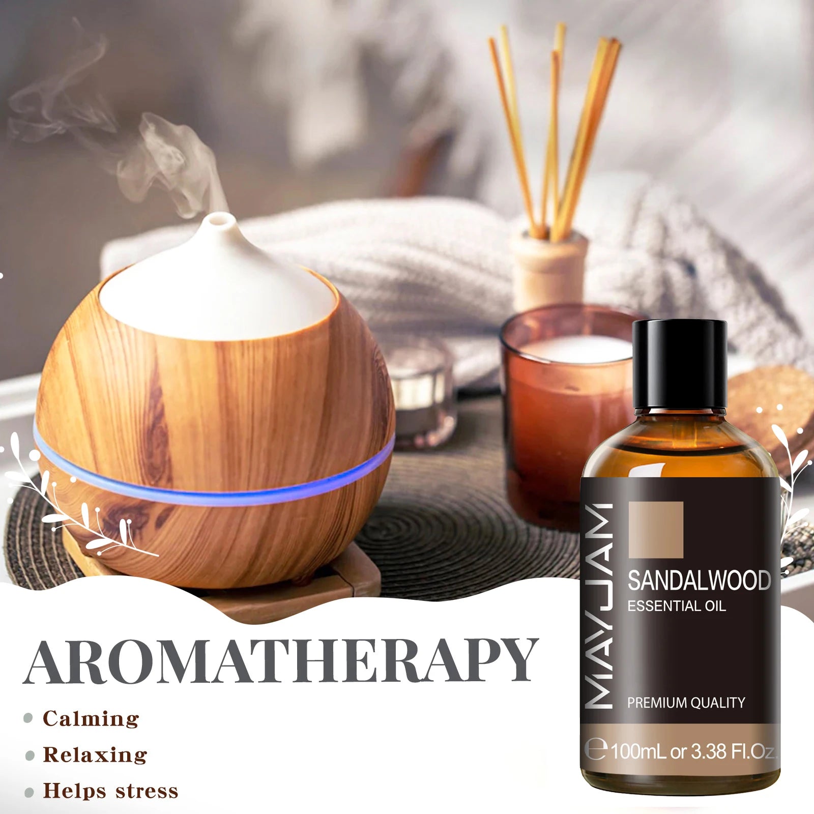 100ML Essential Oil – Sandalwood, Lavender, Eucalyptus, Vanilla