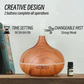 500mL Wood Grain Essential Oil Diffuser – Remote & 7-Color LED