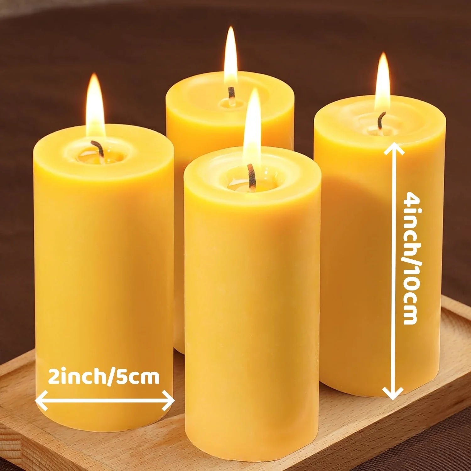 2-8PCS Driples Beeswax Pillar Candles