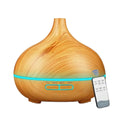500mL Wood Grain Essential Oil Diffuser – Remote & 7-Color LED