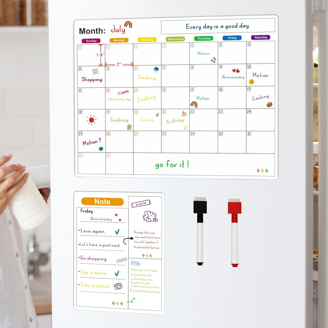 Magnetic Calendar for Fridge Monthly Weekly Planner