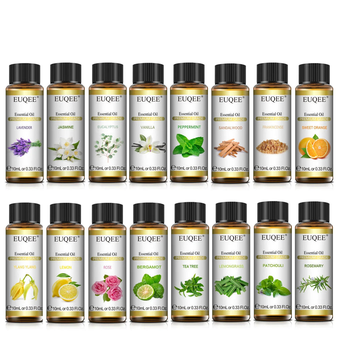 10Ml Natural Plant Essential Oil with Dropper for Diffuser Humidifier Lavender Jasmine Eucalyptus Vanilla Essential Oils