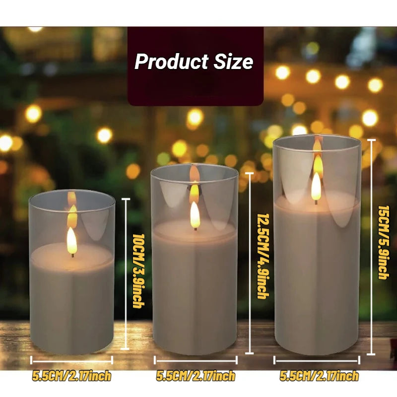 Acrylic LED Candles – Flameless & Flickering Set