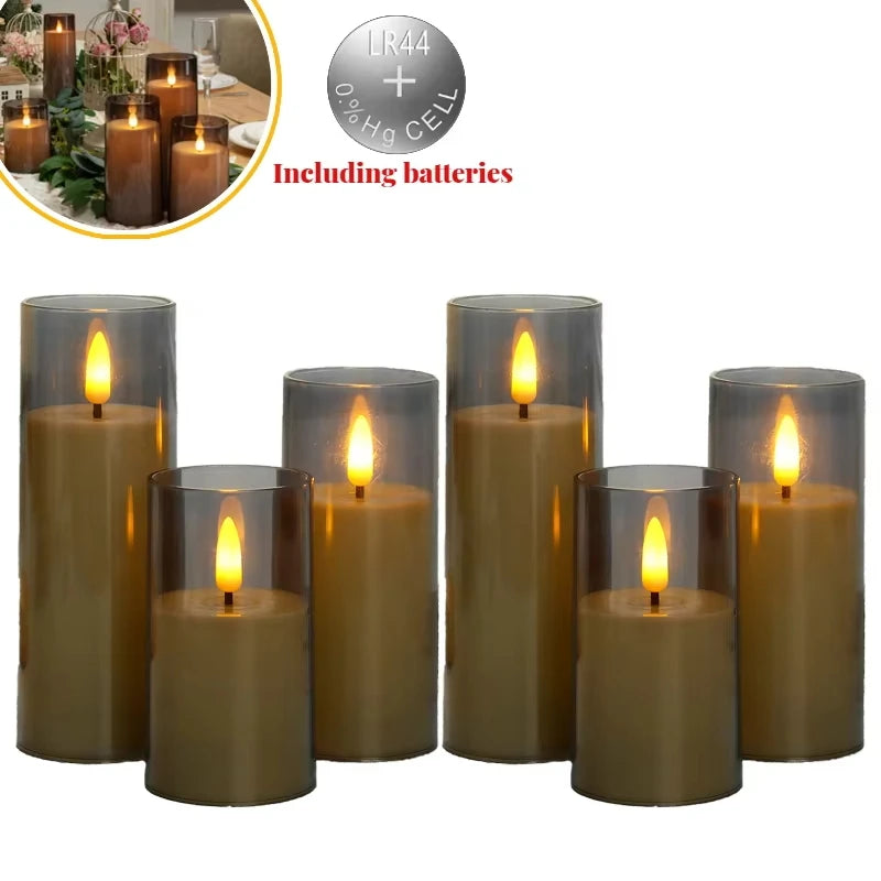 Acrylic LED Candles – Flameless & Flickering Set
