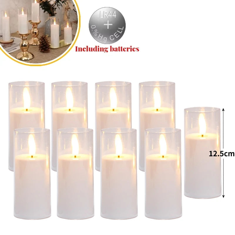Acrylic LED Candles – Flameless & Flickering Set