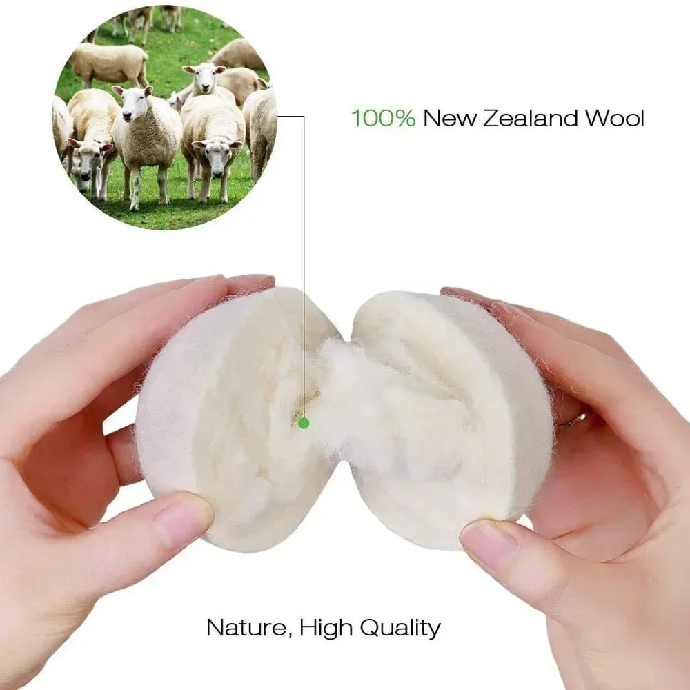 6Pcs Wool Dryer Balls – Eco-Friendly Laundry Softener for Dryer & Washing Machine, 7cm Reusable Wool Balls