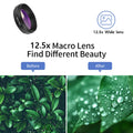 Experience 2 in 1 Phone Camera Lens Kit 0.45X Wide Angle 12.5X Macro Lens HD Camera Lenes for Iphone Ios Android Smartphones