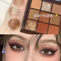 9-Color Smokey Shimmer Eyeshadow Palette - Matte, Glitter, & Sequin Cool-Toned Gray & Black Eye Makeup