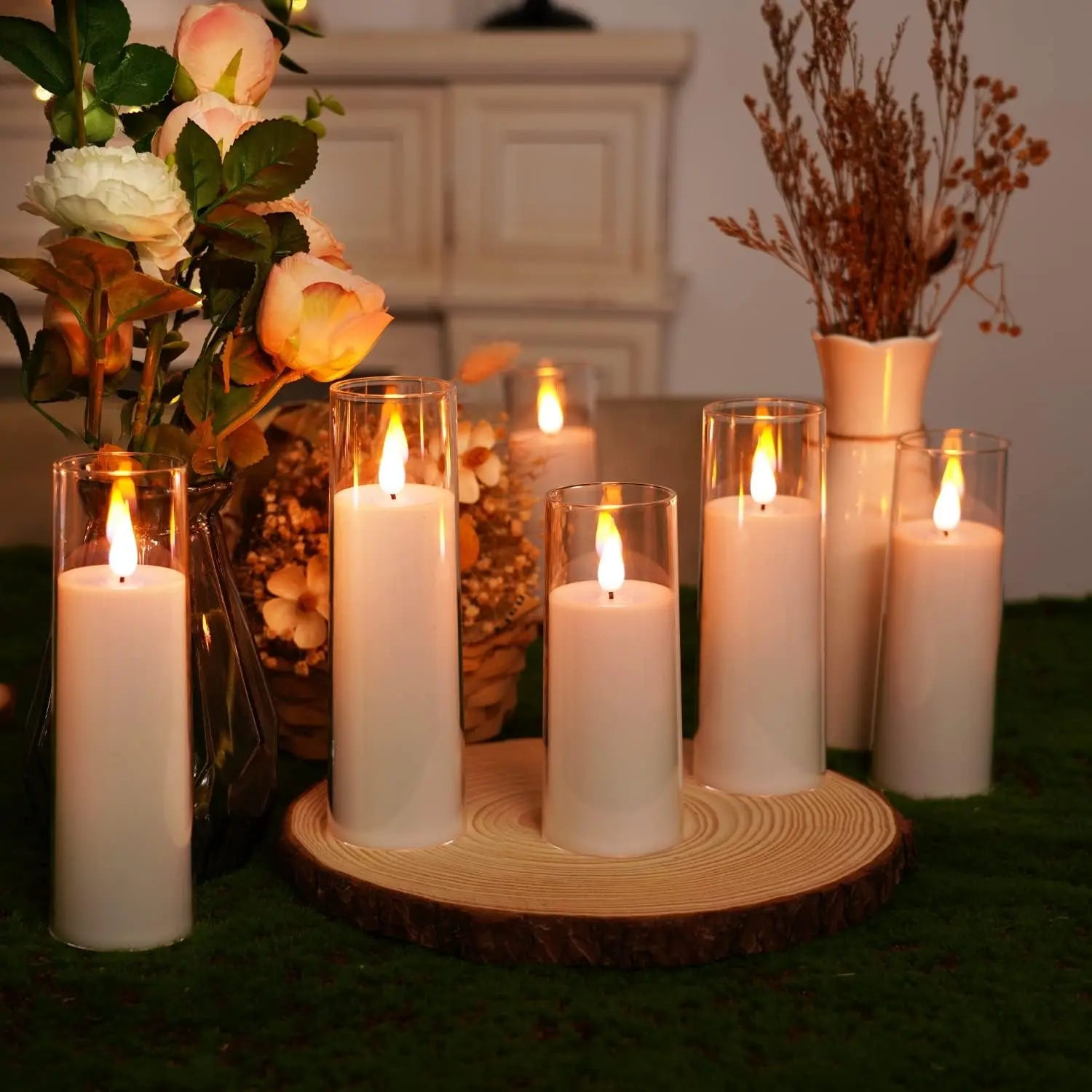 Acrylic LED Candles – Flameless & Flickering Set