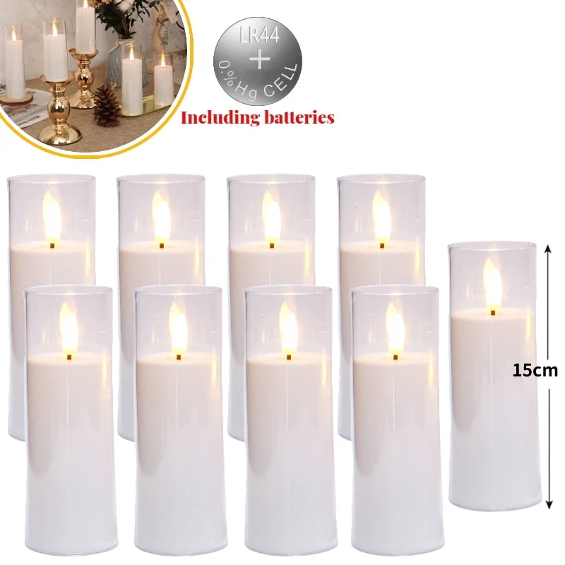 Acrylic LED Candles – Flameless & Flickering Set