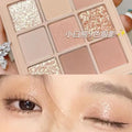 9-Color Smokey Shimmer Eyeshadow Palette - Matte, Glitter, & Sequin Cool-Toned Gray & Black Eye Makeup