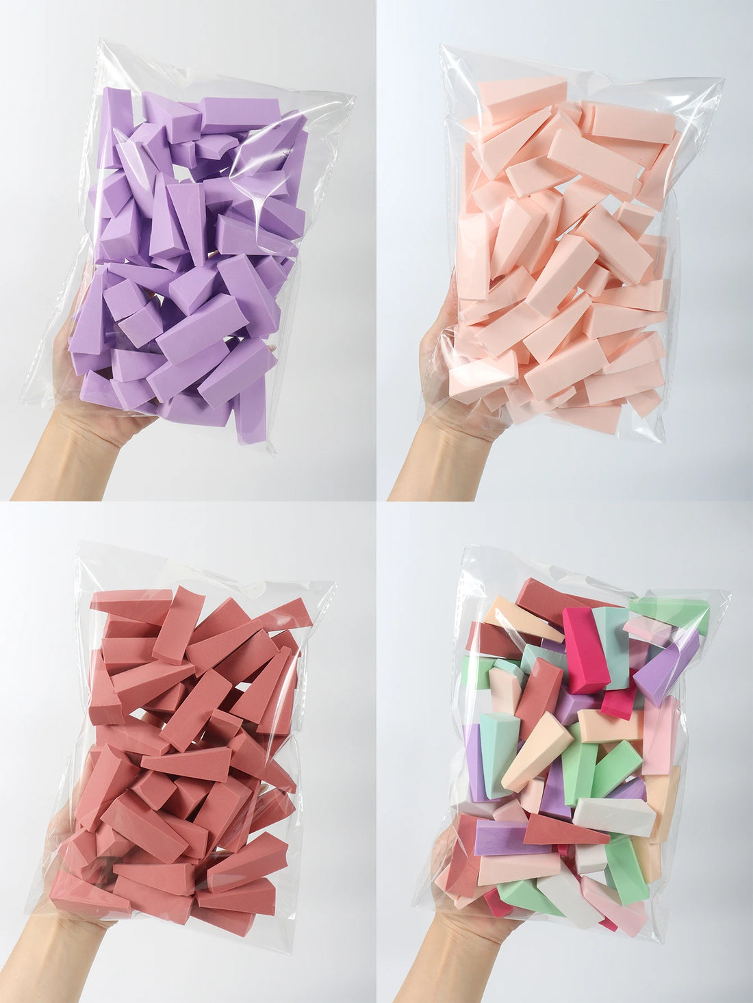 50 Pieces Random Color Facial Curve Makeup Sponges