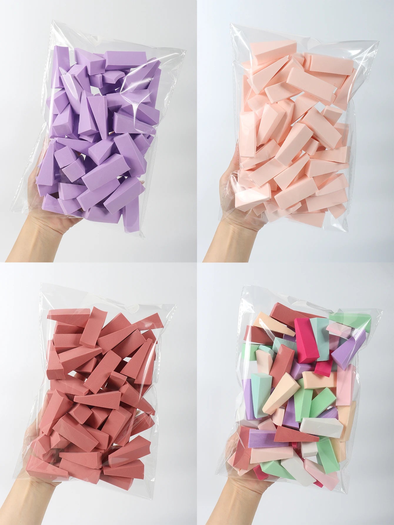 50 Pieces Random Color Facial Curve Makeup Sponges