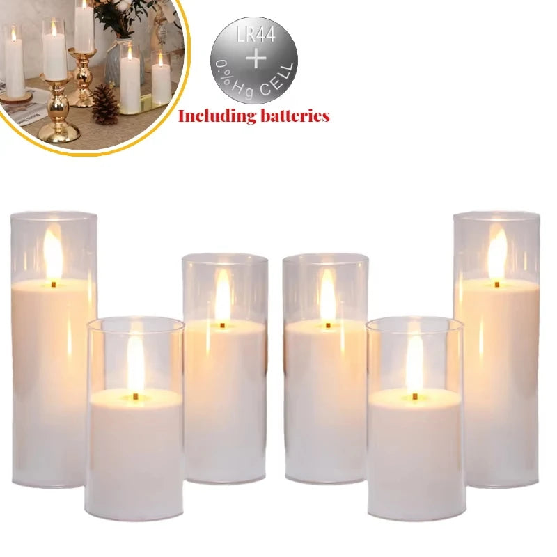 Acrylic LED Candles – Flameless & Flickering Set