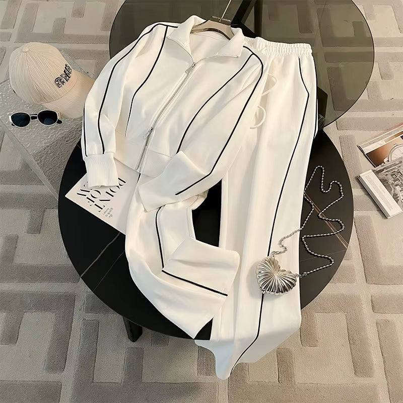 Women's High-End Hoodie & Wide-Leg Pants Set
