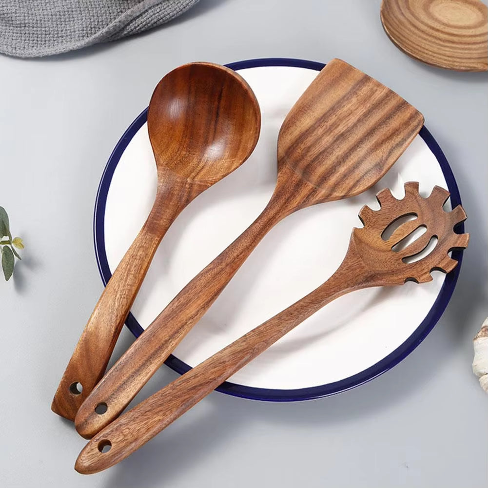 Walnut Wooden Cooking Utensils Set