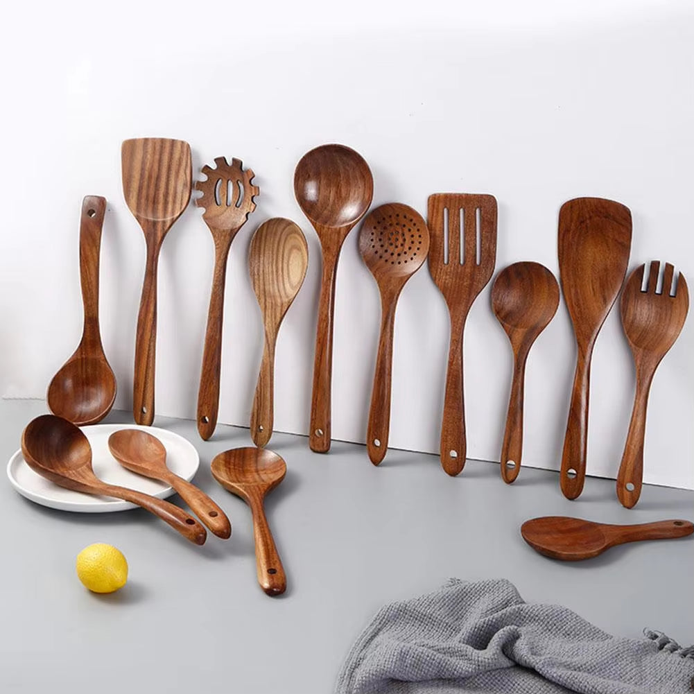 Walnut Wooden Cooking Utensils Set