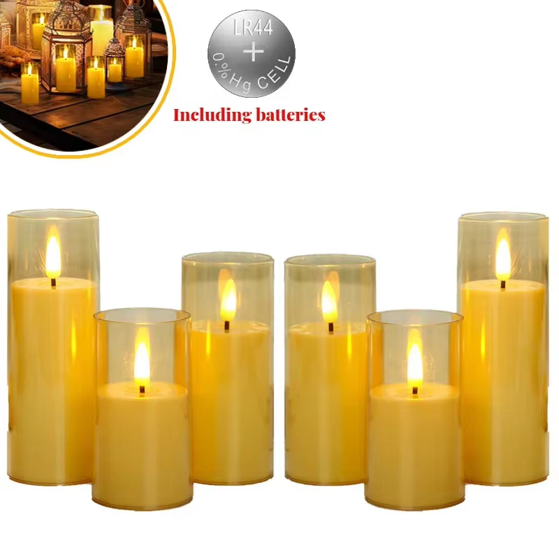 Acrylic LED Candles – Flameless & Flickering Set