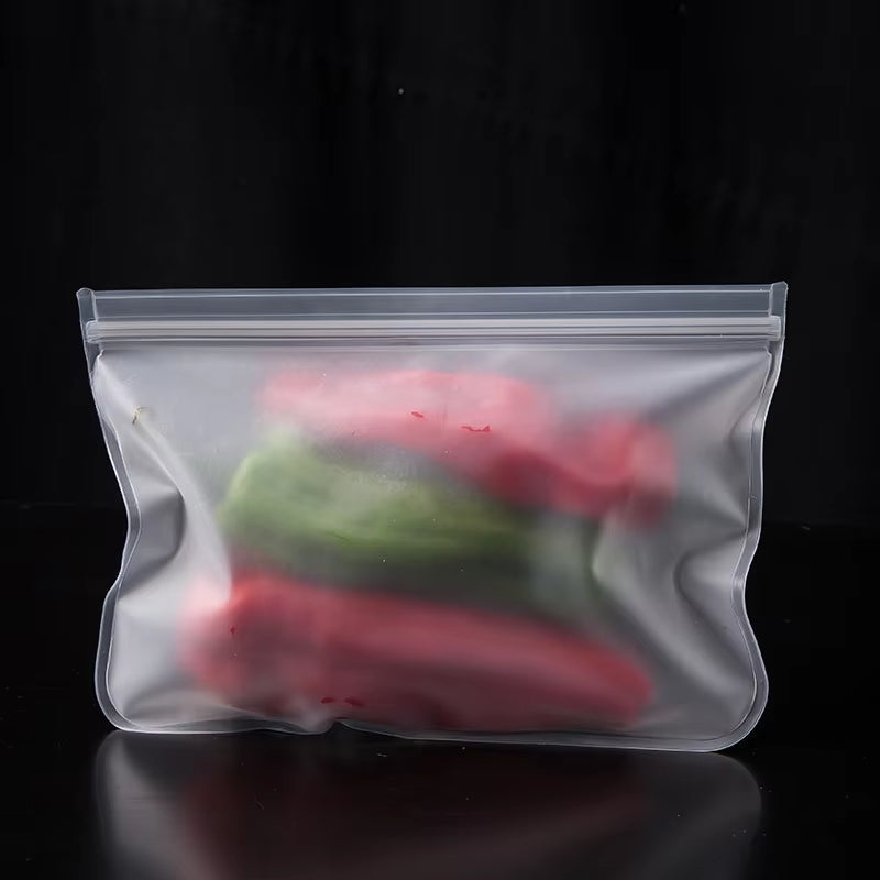 Silicone Food Storage Containers Reusable Food Storage Bags Lunch Bags Stand up Zip Shut Bag Cup Fresh Food Leakproof Containers