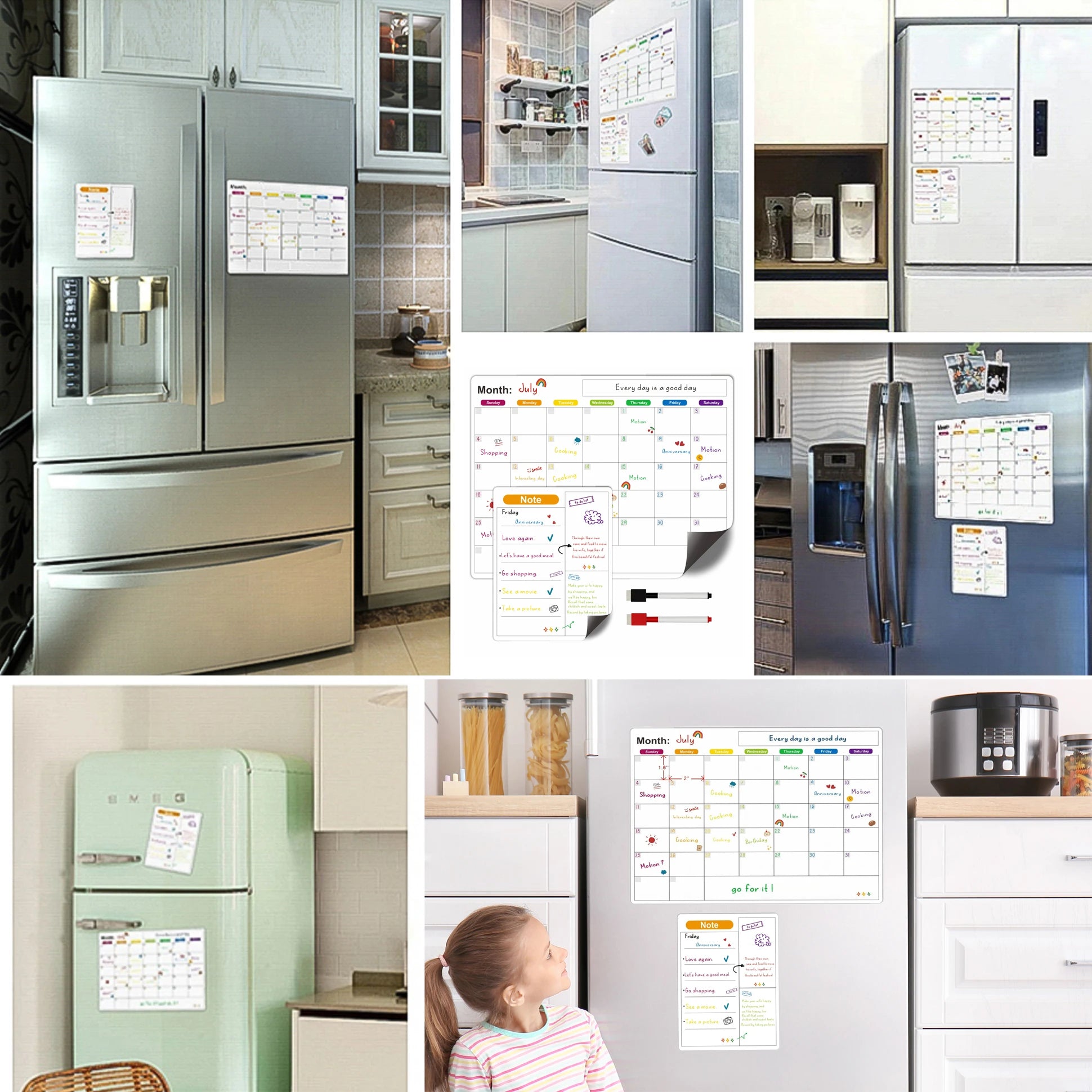 Magnetic Calendar for Fridge Monthly Weekly Planner 