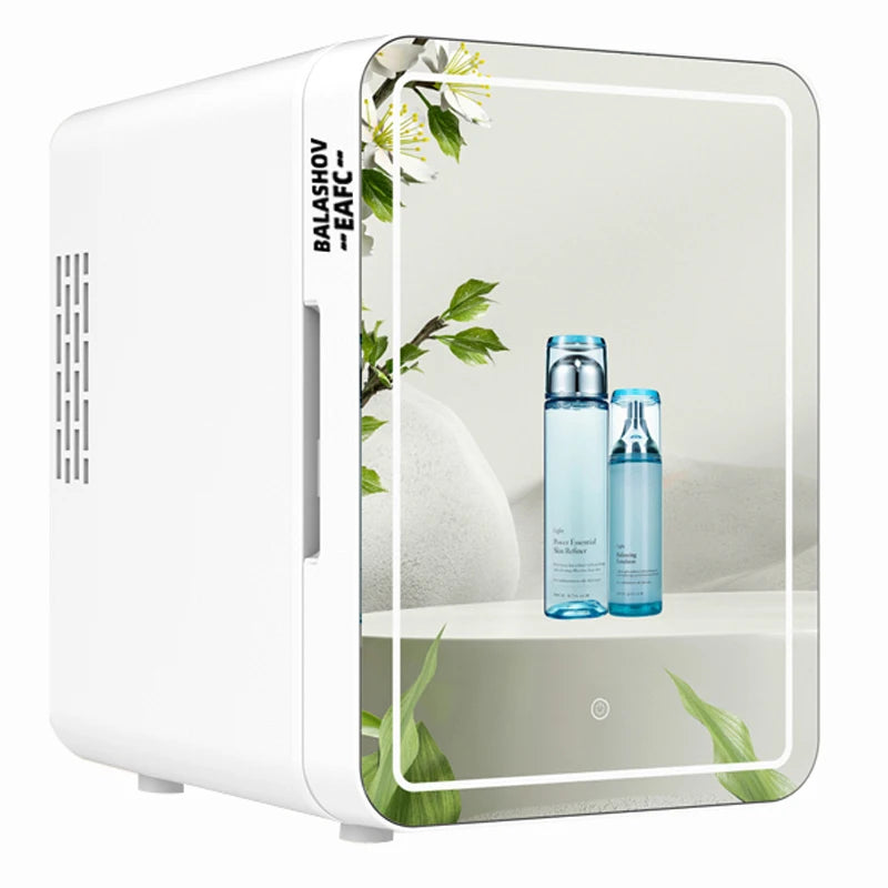 4L Mini Makeup Fridge – LED Mirror & Portable Cooler