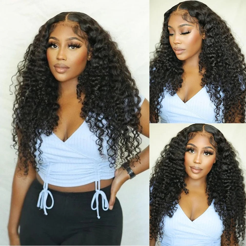 Deep Wave Virgin Hair Weaves Bundles (Curly)