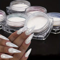 White Chrome Powder Mirror Mermaid Sparkling Pearl Nail 
