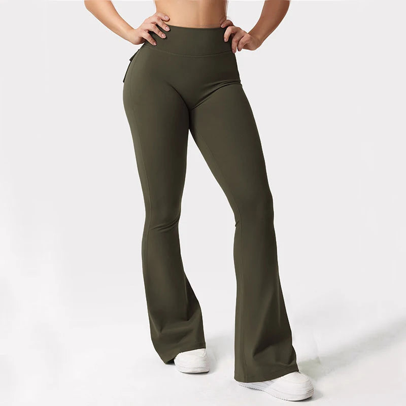 2024 Women's Wide Leg Yoga Leggings - High Stretch, Naked Feeling Compression with Pockets