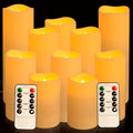 4/10Pcs Flameless Candles with Remote, 2/4/6/8H Timer, Outdoor Indoor Waterproof Remote Control Candles Battery Operated,