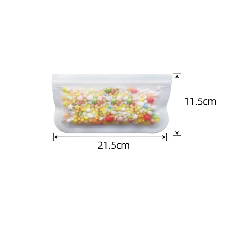 Silicone Food Storage Containers Reusable Food Storage Bags Lunch Bags Stand up Zip Shut Bag Cup Fresh Food Leakproof Containers